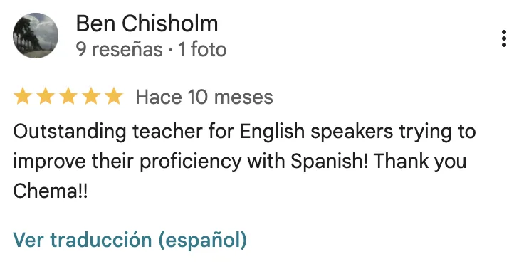 Google review of Chema