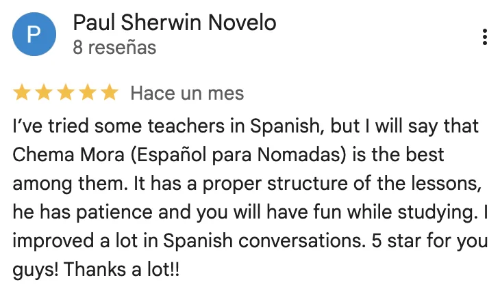 Google review of Chema