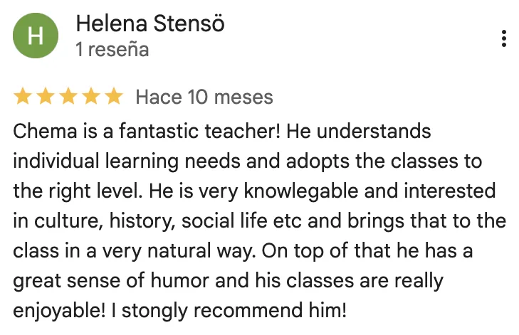 Google review of Chema