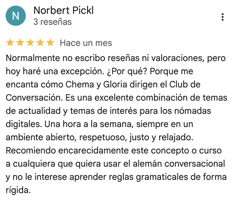 Google review of Chema