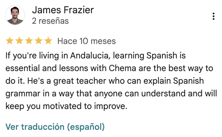 Google review of Chema