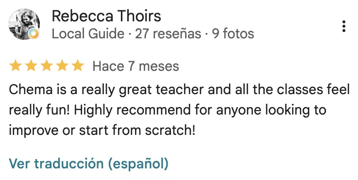 Google review of Chema