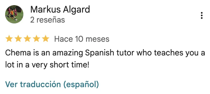 Google review of Chema