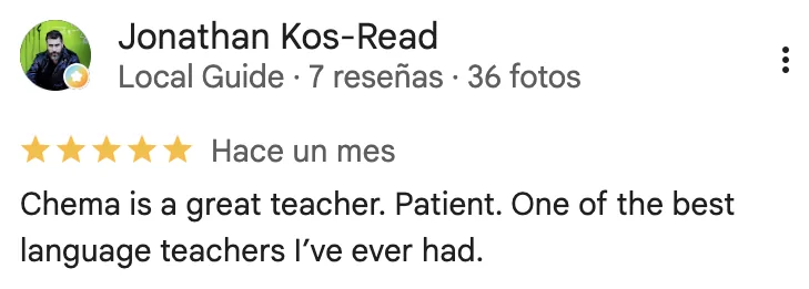 Google review of Chema