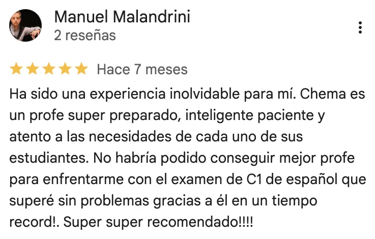 Google review of Chema