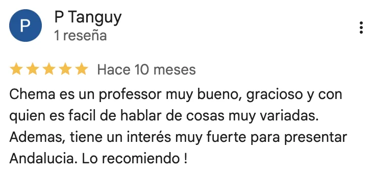Google review of Chema