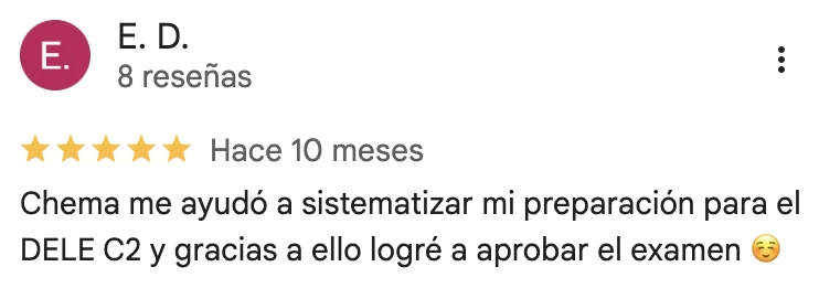 Google review of Chema